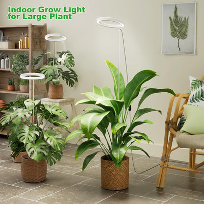 10" Grow Lights for Indoor Plants Full Spectrum, 160 LEDs Large Plant Light for Indoor Plants, Height Adjustable 11"-65" Growing Lamp with Auto On/Off Timer 3/9/12H, 9 Dimmable Brightness,White