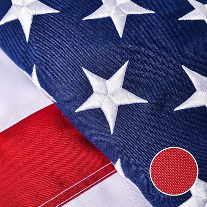 American Flag for Outside 6x10 Ft - TearProof Series Outdoor Use US Flags - Long Lasting, Fade Resistant - Thick Spun Polyester USA Banner - High Wind United States Flag - Embroidered Stars, Sewn Stripes, Brass Grommets