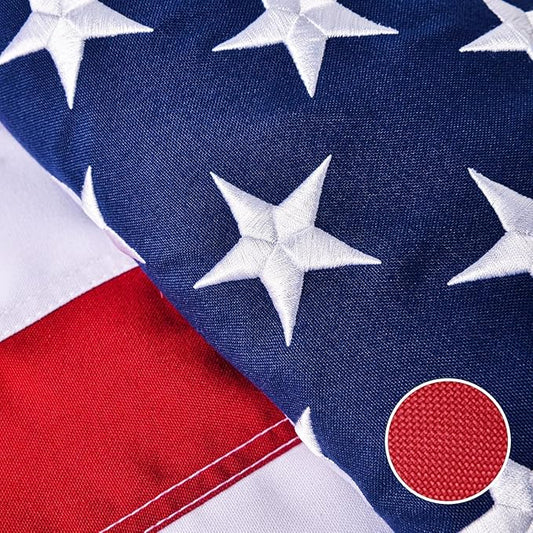 American Flag for Outside 4x6 Ft - TearProof Series Outdoor Use US Flags - Long Lasting, Fade Resistant - Thick Spun Polyester USA Banner - High Wind United States Flag - Embroidered Stars, Sewn Stripes, Brass Grommets