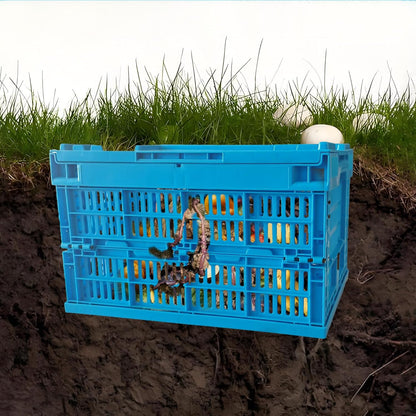 Inground Worm Compost Bin, 6 Gallon Outdoor Farm Foldable Compost Bin with Holes&Lids, Garden Composter for Raised Garden Beds Home Composting System