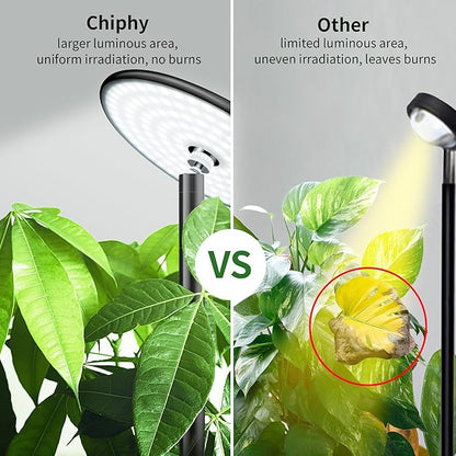 chiphy Grow Lights, 85" Full Spectrum Plant Light for Indoor Plants, 4/8/12H Timer, 40W Grow Lamp, 10 Dimmable Brightness, Height Adjustable, Ideal for Large Tall Plants