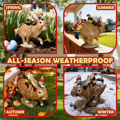 Sunthus Garden Gnomes Decorations for Yard Bunny Statue Funny Outdoor Decor Rabbit