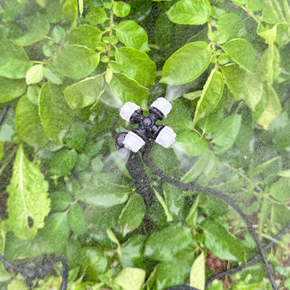 Drip Irrigation Misting Sprinkler Emitter on Spike Assembly, 9 Sets Micro Spray Mister with Stake and 1/4 inch Tubing for Cooling Humidification Nursery Landscape