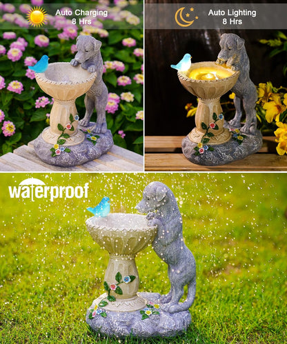 Nacome Solar Dog Garden Decor: Outdoor Statues Ornaments for Outside Decorations Yard Art Lawn Porch Patio Balcony - Birthday Gifts Choice for Mom Grandma Women Lover