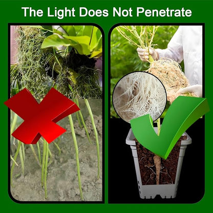 HG9X9SW 9"x9" Square Grayish-White Light-Blocking Plastic Planter with Hanging Holes, Hydroponic Side Holes, Indoor/Outdoor, 10" Tall, Pack of 24