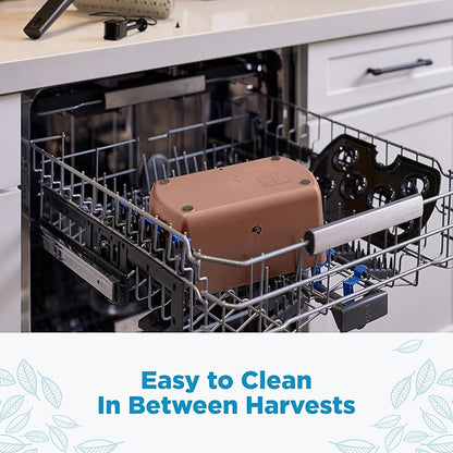 AeroGarden Harvest Lite, Indoor Garden Hydroponic System with LED Grow Light, Holds up to 6 AeroGarden Pods, Mocha