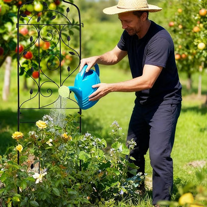 hogardeck 4 Packs 60 * 18 inch Metal Garden Trellis for Climbing Plants Outdoor,Heavy Duty,Black Coating Rustproof Trellis for Rose, Vegetable, Flowers, Expandable,Perfect for Training Climbing Plants