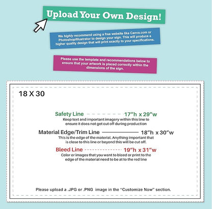 30x18" Double Sided Customizable Outdoor Yard Sign made from Corrugated Plastic with Metal "H" Stake, Easy to Design, Sign for Business, Garage or Yard Sale, Home, Office, (30" x 18")