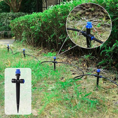 65.6FT Quick-Connect Drip Irrigation Kit with Adjustable Fan-Shaped Drippers for Garden Watering, Saving Water Automatic Irrigation Equipment for Greenhouse Raised Bed and Plants Vegetable Garden