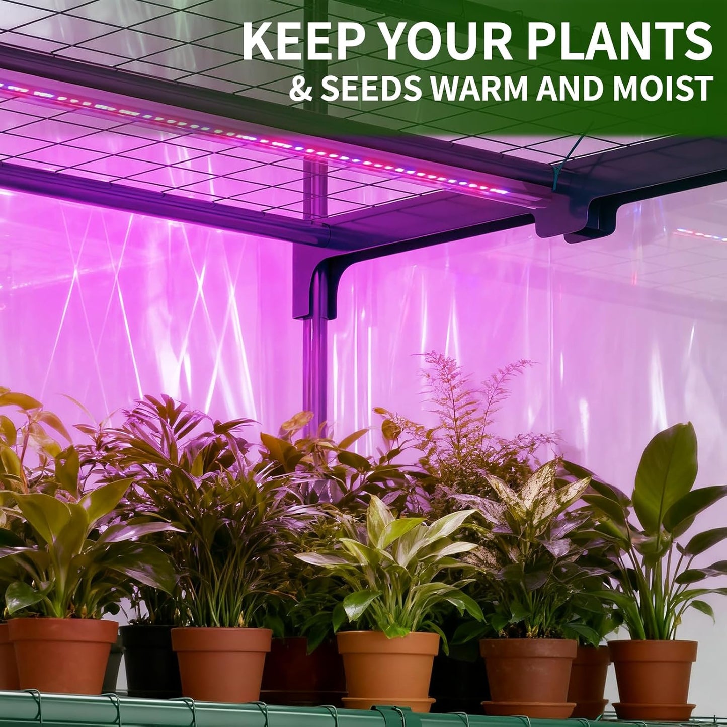 Indoor Greenhouse with Grow Light, 5-Tier 35.4"x19"x74.8" Mini Greenhouse with Roll-Up Zippered PVC Cover for Seed Starting Trays, Dimmable Grow Light Shelf for Indoor Plants with Timer