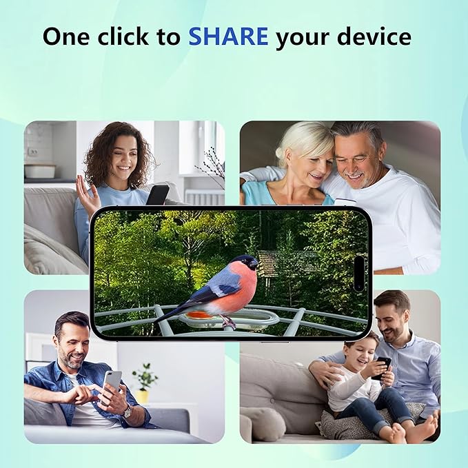 Bird Feeder with Camera, AI Birds Identification, Solar Powered, Live View, Instant Alerts, Capture Bird Videos, 2K HD Camera, Ideal Gift for Family and Enthusiasts (Blue)