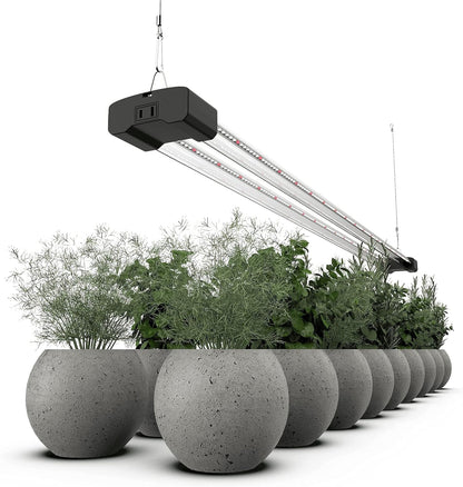 DYMOND BoostGro LED Grow Light Full Spectrum 5000K Daylight + 660nm Red Linkable Indoor Plant Lighting Fixture Tubes (4 FT, Black)