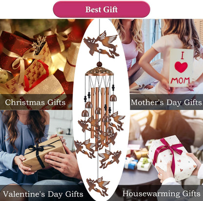 Outdoor Wind Chimes Decor, Flying Pigs Wind Chimes for Home, Patio, Porch, Lawn, Indoor, Garden Decoration, Mobile Wind Catcher, Music Wind Bells, Memorial Gifts, Festival Gifts for Mom/Grandma/Woman