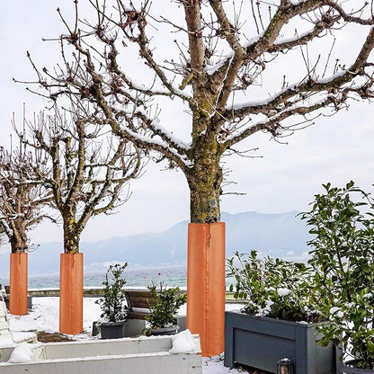 2Pack Palm Tree Root Protectors Winter Protection for Trees Root Self Adhesive Plant Trunk Insulation Cover with Drawstring for Garden Outdoor Cold Weather Plants Trunk Protection, Dia 11.8 "