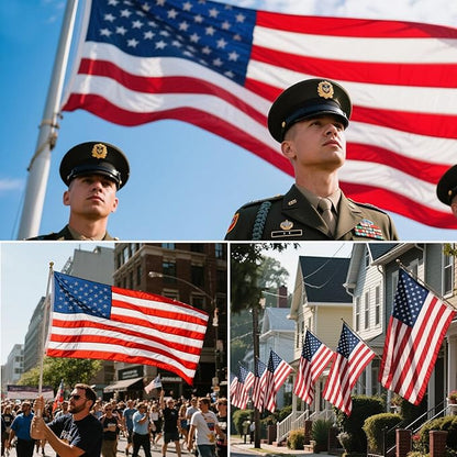 6x10 American Flag Outdoor Heavy Duty, US Flag 6x10 ft, USA Flag with Embroidered Stars and Sewn Stripes Brass Grommets