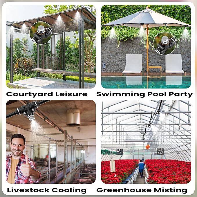 15Pcs Brass Misting Nozzle Plugs for Outdoor Spray Cooling System Heavy Duty 10/24 UNC Mister Nozzle Plugs for Greenhouse Patio Misting System