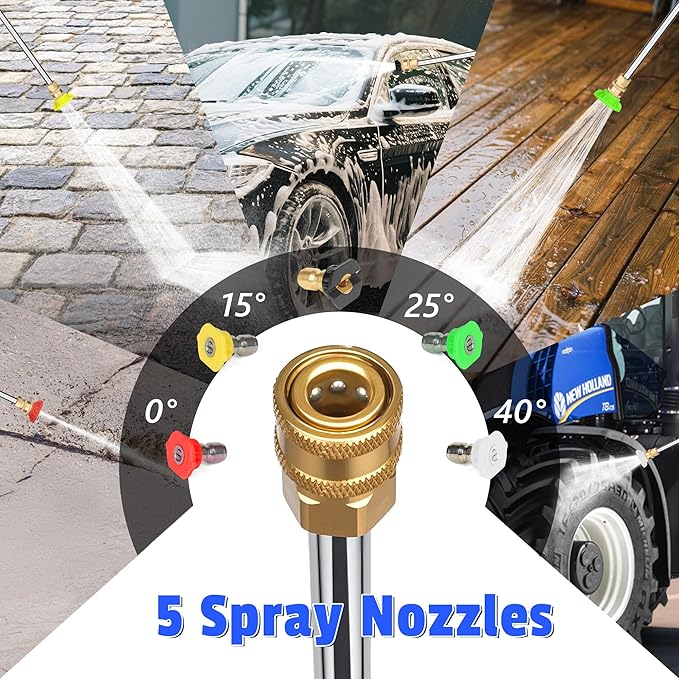 Gas Pressure Washer 3600PSI 2.3 GPM 212CC High Pressure Washers, 30FT Hose with Reel, Built-in Soap Tank, 5 Quick-Connect Nozzles, Axial Pump, Heavy Duty Gas Power Washer for Cars Driveways