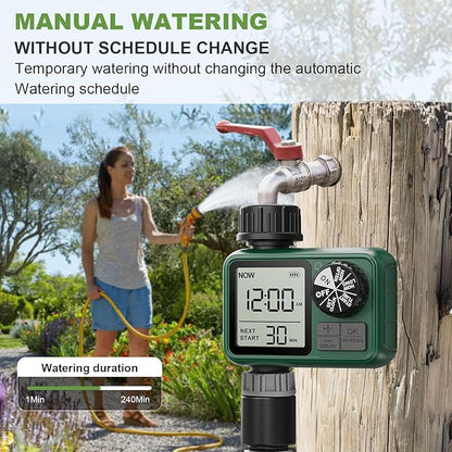 Sprinkler Timer, XinFuture Water Timer, Programmable Garden Hose Timer with Rain Delay, Manual& Automatic Watering System, Waterproof Digital Irrigation Controller Watering Lawn Evenly&Efficiently