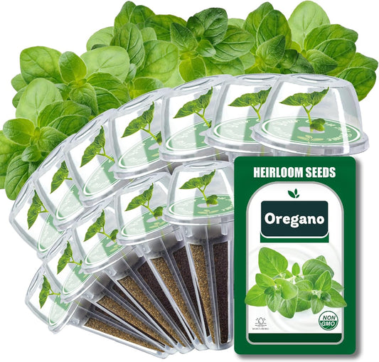 Oregano Seed Pods for All Hydroponics Growing Systems, 12 Pods Herb Kit with 600+ Seeds of Oregano, Grow Your Own Herb Garden at Home