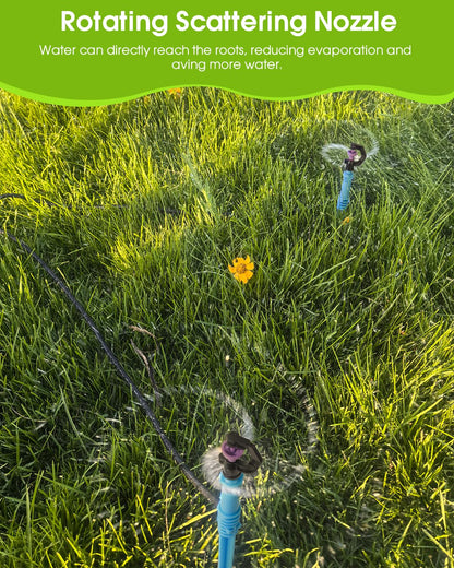 Automatic Lawn Sprinkler System with 32.8FT 8/12'' +16.4FT 4/7'' Tubing Kit, G‑Type 360 Degree Rotation Sprinkler Watering for Drip Irrigation, Watering Plants, Yard & Lawn Care