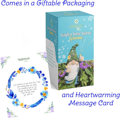 Malister Gnomes Garden Statue with Firework Solar Light, Outdoor Decor for Outside, Gnome Art, Patio Lawn Yard Statues, Naughty Funny Gifts