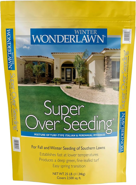 Barenbrug Winter Wonderlawn Grass Seed for Southern Lawns, Fast-Acting Durable Grass Seed Mix for All Weather Conditions, 25-lb. Bag