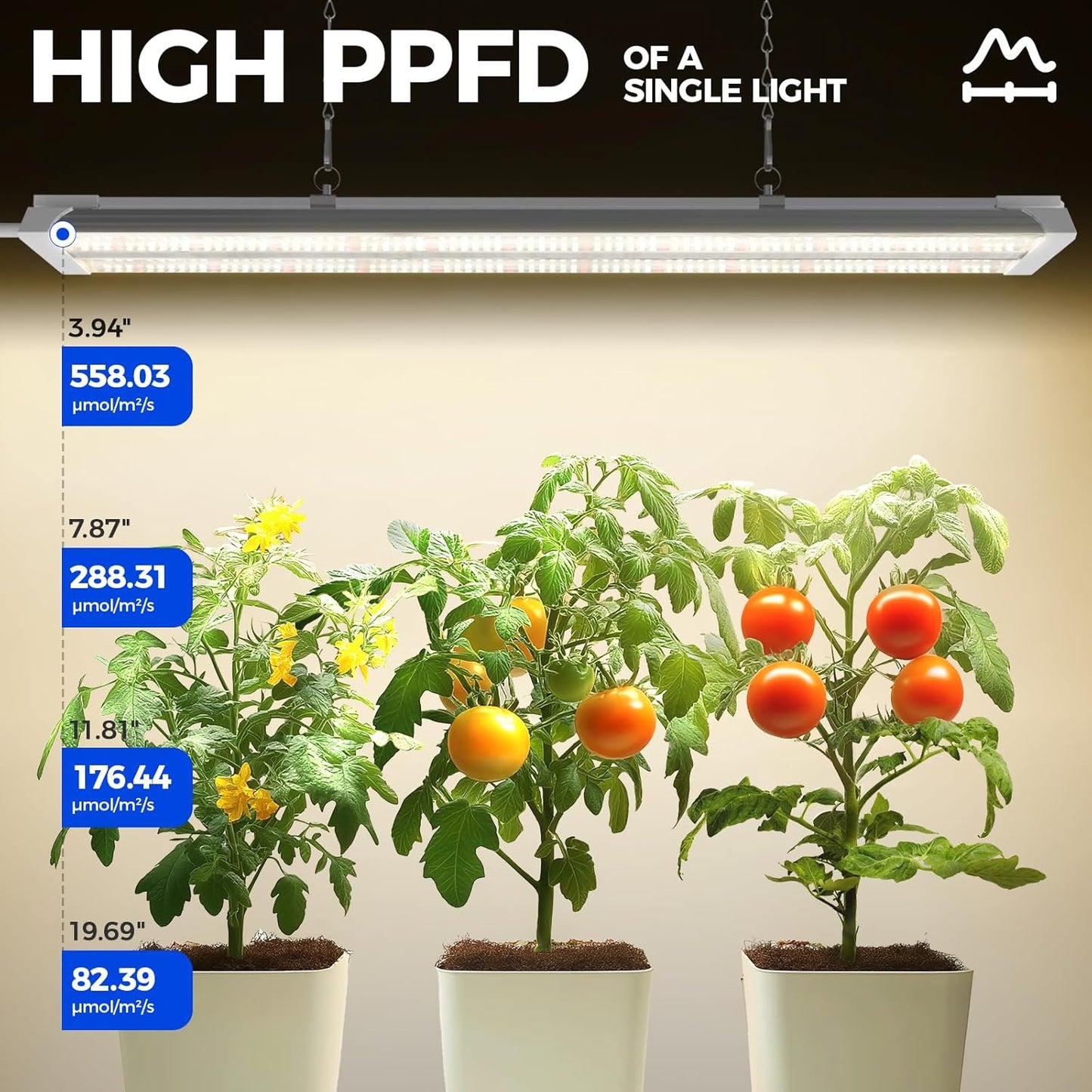 Barrina TX36 2FT Grow Light for Indoor Plants, 36W(200W Equivalent), High PPFD, Full Spectrum, Hanging Plant Lights for Indoor Growing, Seedlings, Vegetables, with On/Off Switch, Linkable, 1 Pack