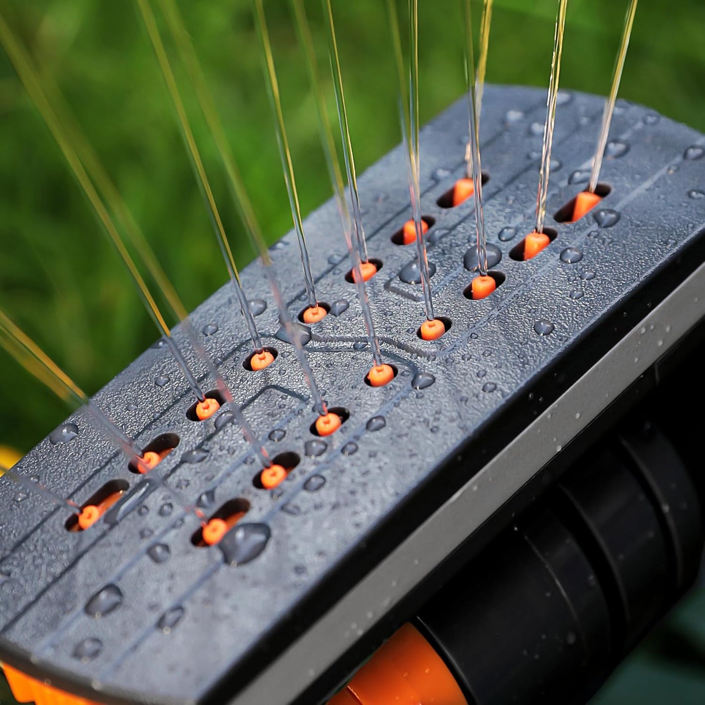 Stationary Yard Sprinklers, Oscillating Garden Sprinkler, 4 Modes Adjustable Lawn Sprinklers for Yard Large Area with 16 Spray Streams, Water Filter