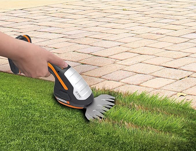 WORX WG801 20V 2 in 1 Cordless Hedge Trimmer, 4" Grass Shear & 8" Shrub Trimmer with 2 Blades, Battery & Charger Included