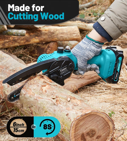 Tietoc Mini Chainsaw 6 Inch Cordless, Portable Electric Chain Saw Small Handheld Battery Powered Super Saws, Stocking Stuffers for Adults Men Christmas Gifts for Men Dad Husband Fathers Women Mom 2025
