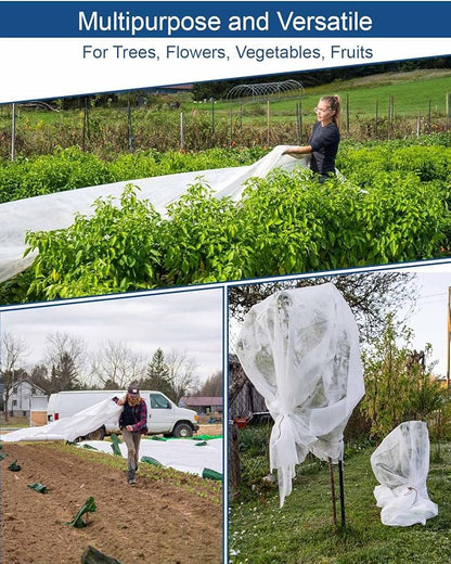 Plant Covers Freeze Protection, 10 ft x 30 ft 1.2oz Frost Blankets for Outdoor Plants in Winter, Floating Row Cover for Vegetable Garden, Frost Cloth Plant Freeze Protection