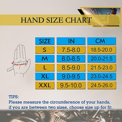 HANDLANDY Men Leather Gardening Gloves, Utility Work Gloves for Mechanics, Construction, Driver