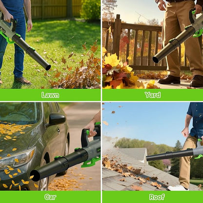 Leaf Blower Cordless with 2× 5.0Ah Batteries and Charger, 21V Electric, Lightweight Battery Powered Blowers for Lawn Care, Yard, Patio Cleaning, Blowing Leaves & Dust