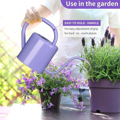 Watering Can, Stainless Steel Watering Can for Indoor & Outdoor Plants, 1L/35oz Long Spout Water Can with Handle, Rust-Proof Plant Watering Pot for House Plants, Garden Flowers