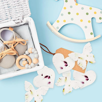 48pcs Plantable Seed Paper – 24 Heart & 24 Butterfly Embedded with Wildflower Seeds for Bridal Shower, Wedding Gift, Birthday, & Other Milestone Celebrations