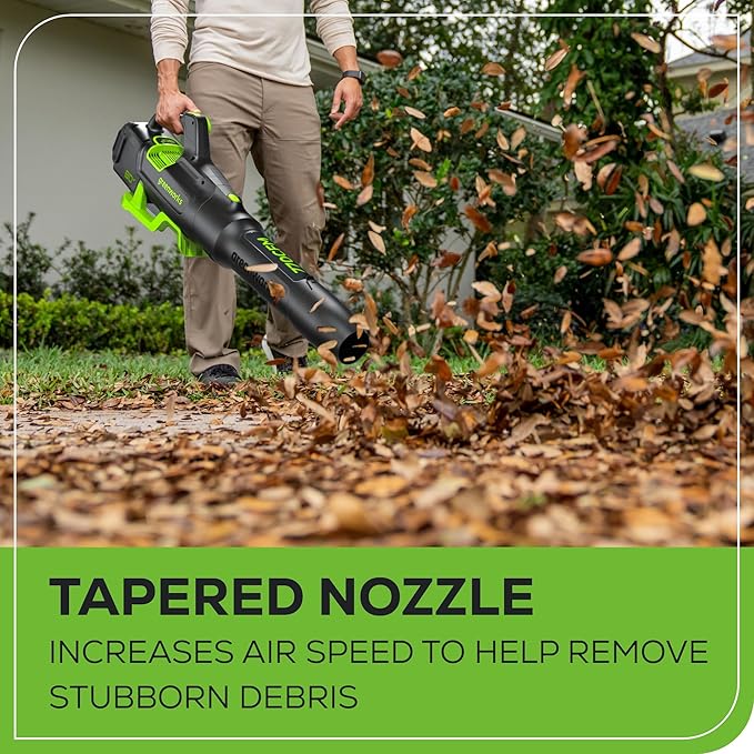 Greenworks 80V (770 CFM/190 MPH) Brushless Cordless Leaf Blower, Commercial-Grade Powerf for Autumn Leaf Composting, Spring Pollen Cleanup and Post-Snow Debris, Includes 4.0Ah Battery & Rapid Charger