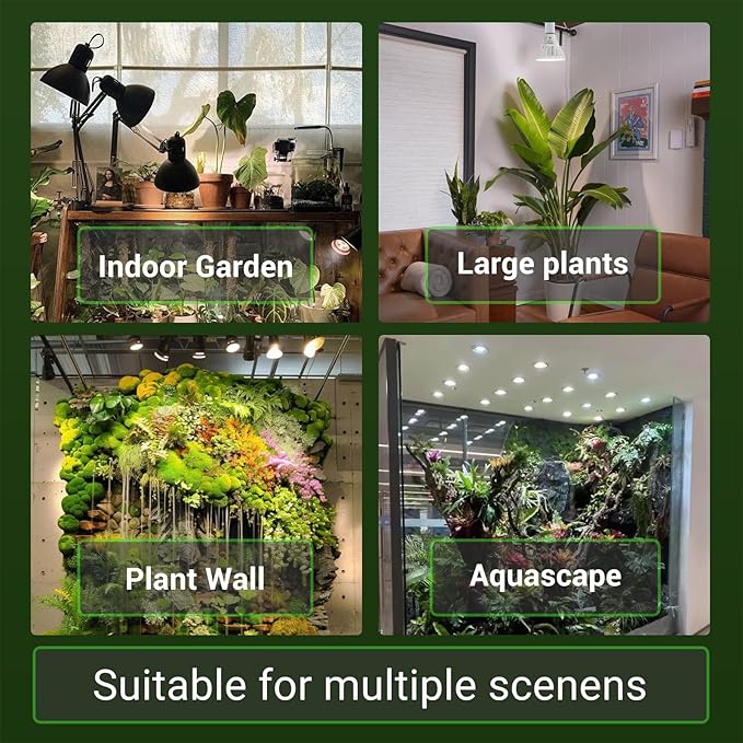 RDJ Bouns Hanging Grow Lights for Indoor Plants, 26W Full Spectrum 4H/8H/12H Timer Switch, 16.4FT Power Cord, Plug in Pendant Grow Light with Adjustable Pulley for Plants, Gifts for Gardening Lovers