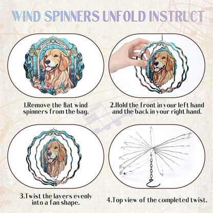 Dog Metal Wind Chimes - Windchimes Spinners Outdoors Decor Dogs Mom Gifts for Women Outside Indoor Hanging Decoration for Garden Patio Yard Porch Balcony Christmas New Year Birthday Gift
