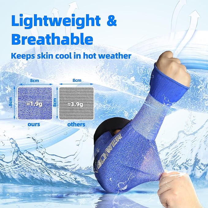 Schwer 100 Pairs AIR-SKIN Arm Sleeves S902 for Thin Skin, ANSI A6 Cut Resistant Arm Protectors for High Risk Work, UPF50+ UV Protection Cooling Farmer Sleeves for Gardening, Lightweight, Breathable