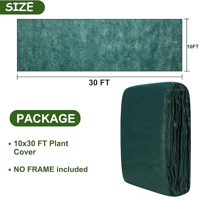 Plant Covers Freeze Protection 9.8 x 29.5 FT 1.2oz/yd² Frost Cloth Blankets for Outdoor Plants in Winter, Floating Row Cover for Vegetable Garden