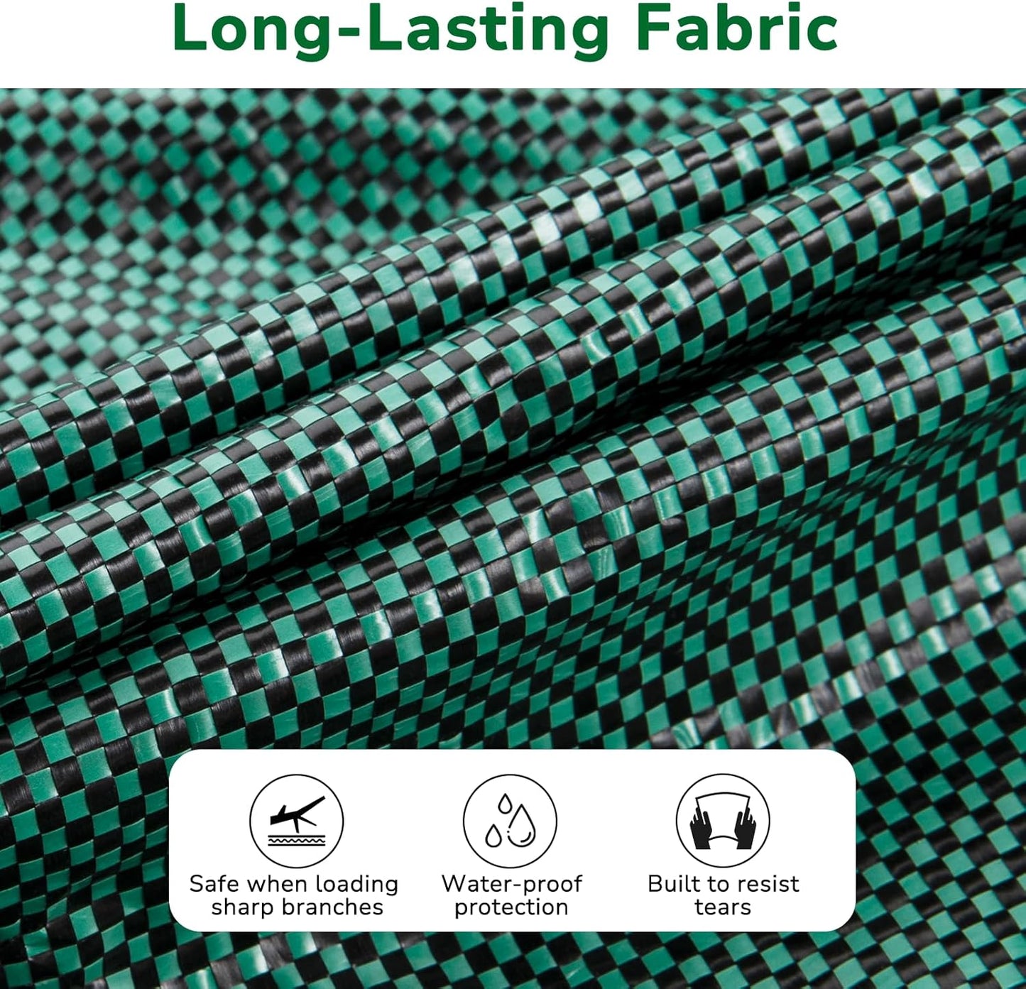 GreatBuddy 132 Gallon Reusable Yard Waste Bag, Heavy Duty, Upright Lawn Bags with 4 Reinforced Handles for Garden Leaves and Waste Collection, Lightweight (3 pack)