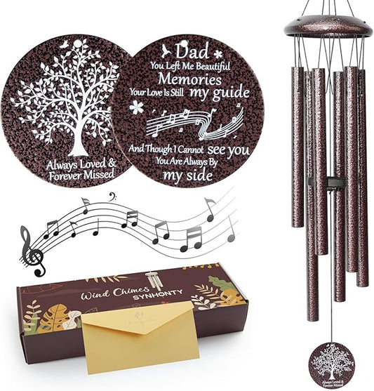 Memorial Gifts for Loss of Dad, 25'' Memorial Wind Chimes for Loss of Father, Sympathy Gifts for Lose of Dad Father, Bereavement/Condolence/Remembrance Gifts