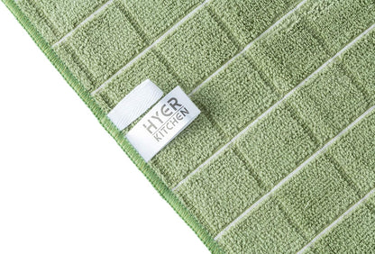 Microfiber Dish Towels - Soft, Super Absorbent and Lint Free Kitchen Towels - 8 Pack (Lattice Designed Olive Colors) - 26 x 18 Inch (Olive Green)