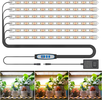LED Plant Grow Light Strip, 36W 360 LEDs Grow Lights for Indoor Plants Full Spectrum with 6/12/16H Timer, 660nm/3000K/6000K Sunlike Grow Lamp for Seeds Starting Hydroponics Succulents