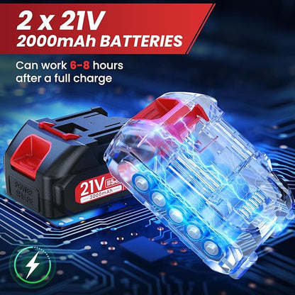 Electric Pruning Shears,1.6"Cordless Pruning Shears for Gardening,SK7 Blades,800W Brushless Motor,Battery Pruning Shears with 21V 2000mAh*2 Batteries,Ideal Dad's Gifts for Tree Trimming,Branch Cutter