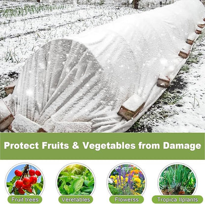 Winter Cloth Plant Protection Covers 10 FT x 20 FT Reusable Cold Weather White Plant Covers Outdoor - Outdoor Frost Cloth for Seasonal Delay