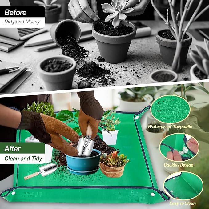 Gardening Tools Set 9-Piece Heavy-Duty Gardening Gifts for Women Mom Wife Gardening Hand Tools with Purple Floral Tote Bag and Repotting Mat, halilus Stainless Steel Garden Supplies Kit