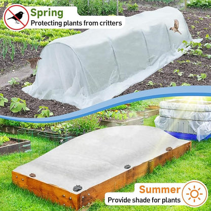 Alphatool Plant Covers Freeze Protection - 10 ft x 12 ft Frost Cloths Blankets for Outdoor Plants, 1.0oz/yd² Non-Woven Fabric Floating Row Cover, Thick Garden Covers for Raised Beds