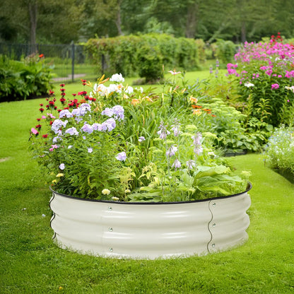 BPS Metal Raised Garden Bed, 2.5FT Diameter Galvanized Planter Raised Garden Boxes for Flower Planters, Vegetables Herb