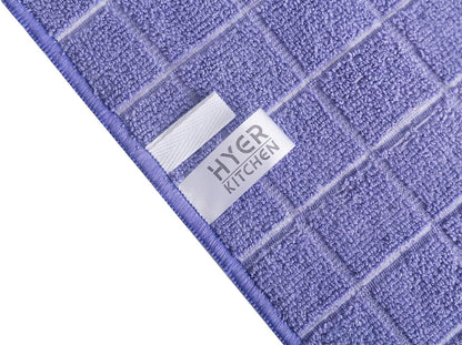 Microfiber Dish Towels - Soft, Super Absorbent and Lint Free Kitchen Towels - 8 Pack (Lattice Designed Purple Colors) - 26 x 18 Inch